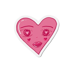 Niedlicher herzförmiger Die-Cut Magnet, Kawaii-Kühlschrank-Dekor, Valentinstaggeschenk, niedliches Wohnaccessoire, wunderliches Geschenk