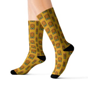 Vibrant Graphic Socks, Unique Fun Socks for Art Lovers, Stylish Gift for Birthdays, Cozy Fashion for Home, Sublimation Design