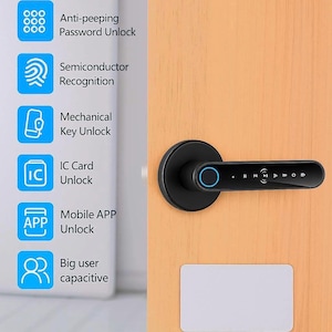 5-in-1 Smart Lock – Open with Fingerprint, Card, Code, Key or Mobile App | Home Security & Front Door