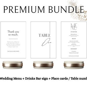 Minimalist Wedding Template Bundle: Modern Black & White Design