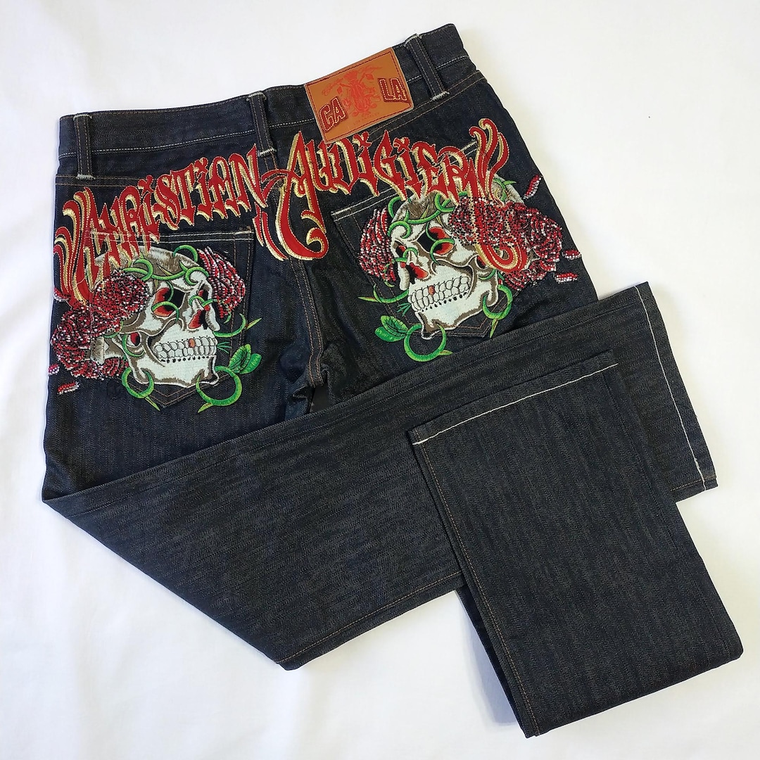 レアCHRISTIAN AUDIGIERクリスチャンオードジェー刺繍デニム33㌅ il_1080xN.7083421314_i6ap.jpg
