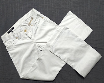 GUCCI © Women's White Flared Jeans. Size 26. Made in Italy