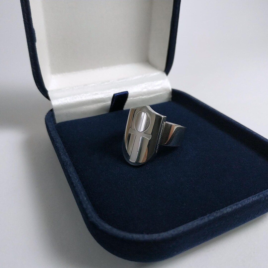 CHRONOTECH Vintage Ankh Stainless Steel Ring – Y2K Italian Designer ...