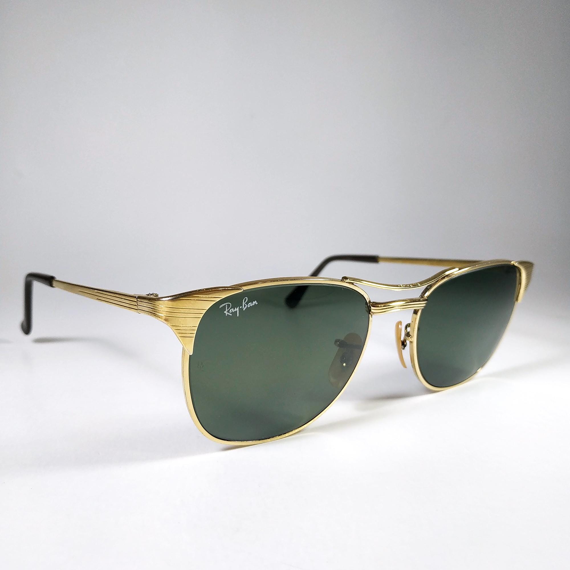 B＆L RAY-BAN Signet LX ゴールドフレーム B&L Ray-ban Signet Gold Plated Sunglasses Branding on Top Bridge