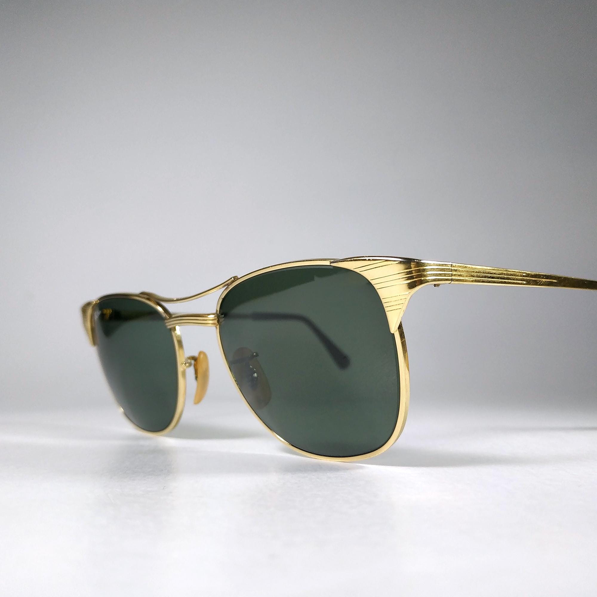 B&L Ray-ban Signet Gold Plated Sunglasses Branding on Top Bridge
