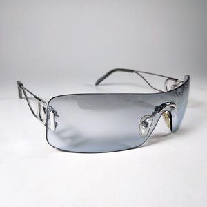 CHRISTIAN DIOR © Miss Diorella/N Frameless Sunglasses – Rare Vintage Made in Austria, Blue Lenses Y2K Style