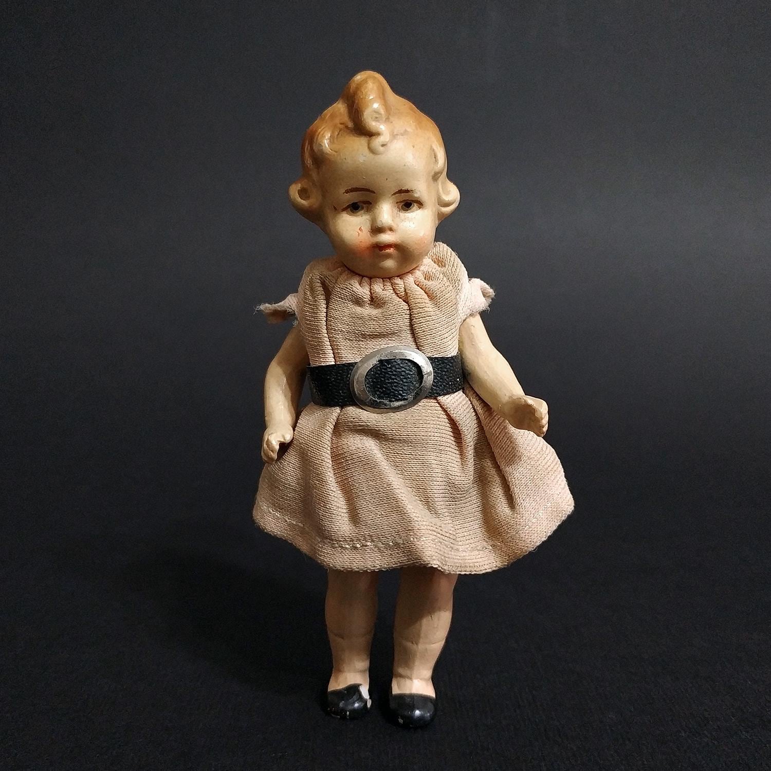 Ancienne Poupée Allemande Porcelaine Articulée 20 Cm – Marquée 3 – Vers 1915-1920