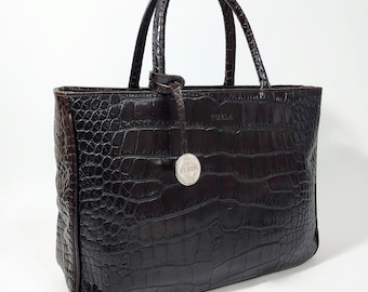 バッグ FURLA vintage lether shoulder bag 90's Vintage Furla Made in Italy Smooth Leather Shoulder Bag, Black M