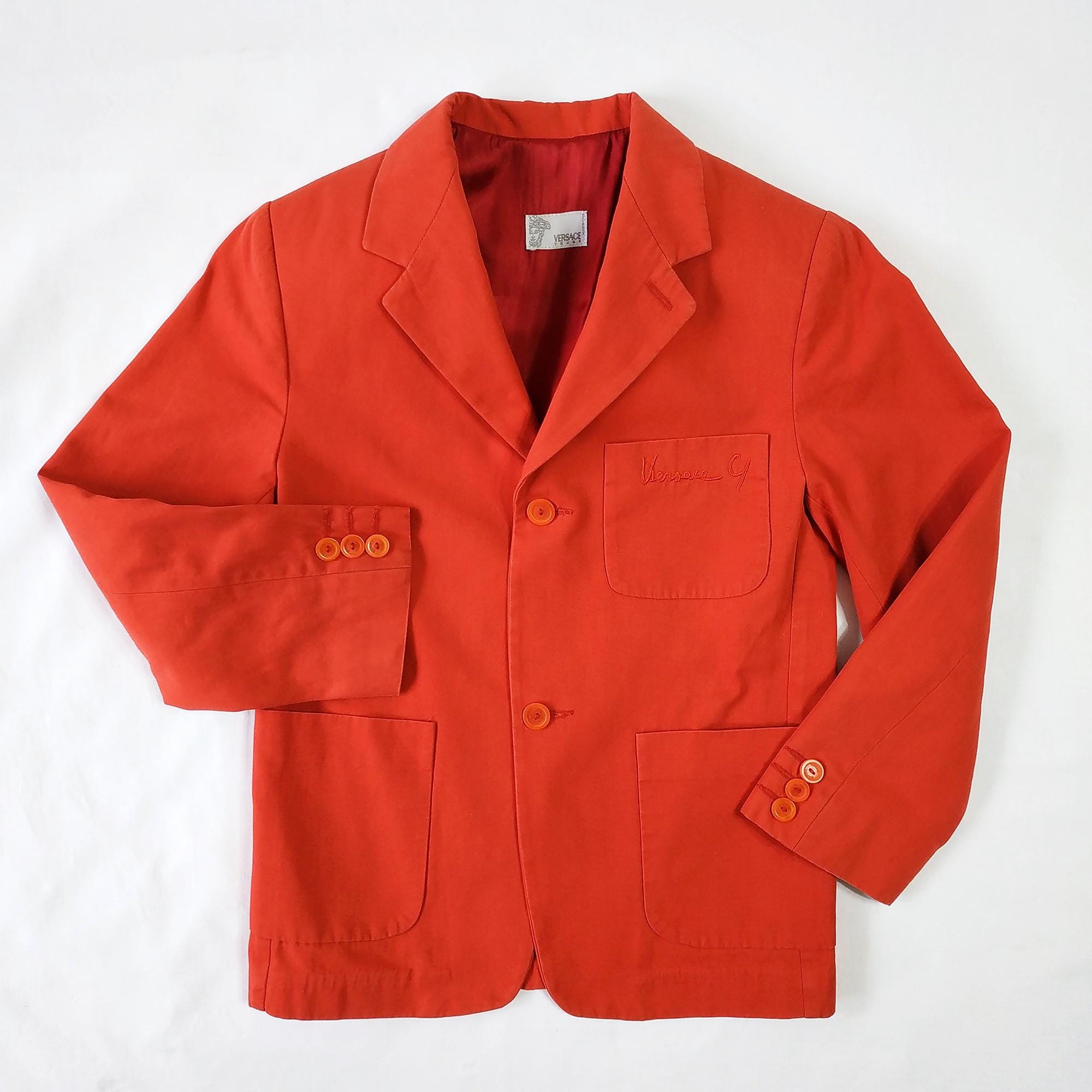 Versace Young Kids Cotton Blazer - Made in Italy, Red Luxury Jacket