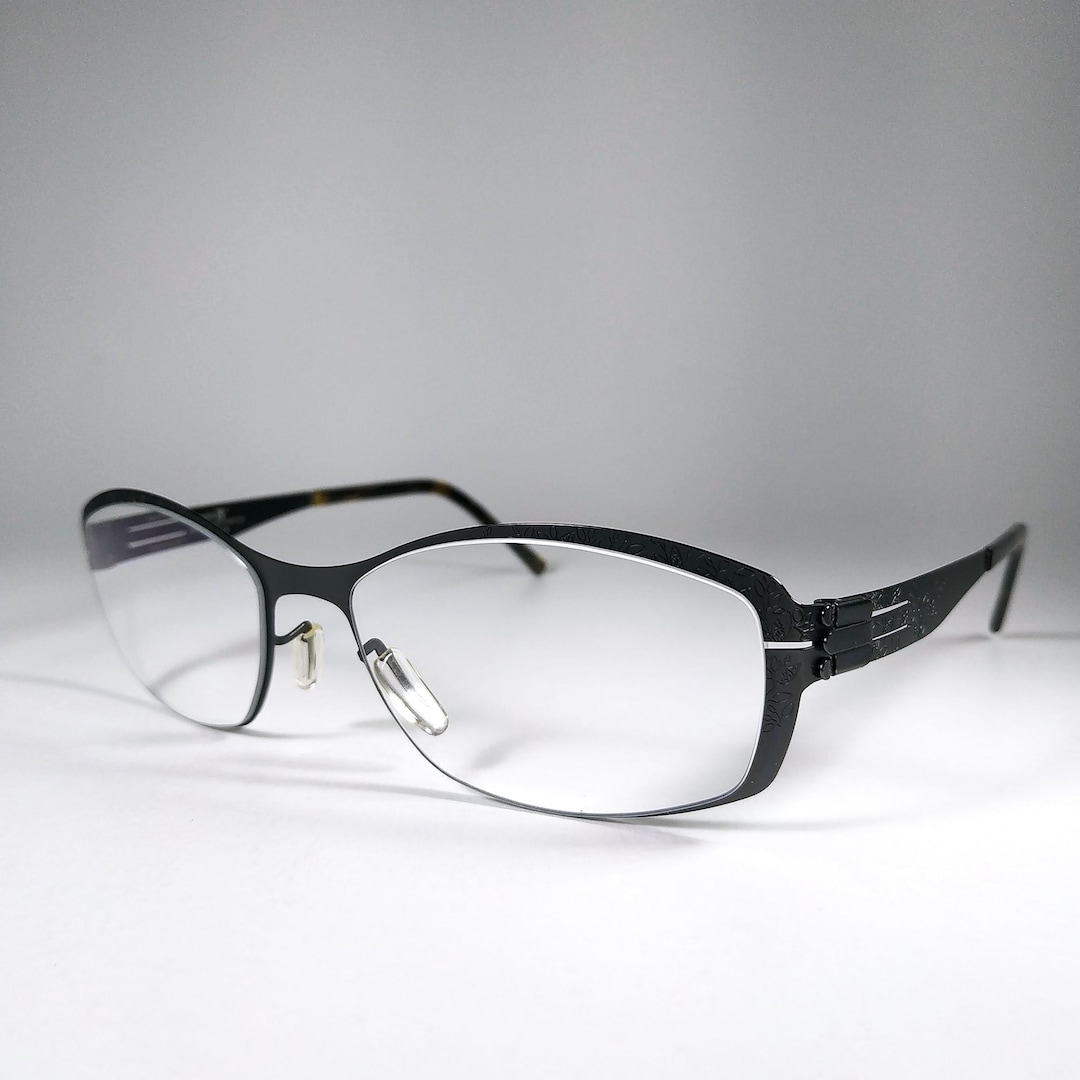  IC! BERLIN Edelweiss Eyeglasses: Screwless Stainless Steel, Engraved 
