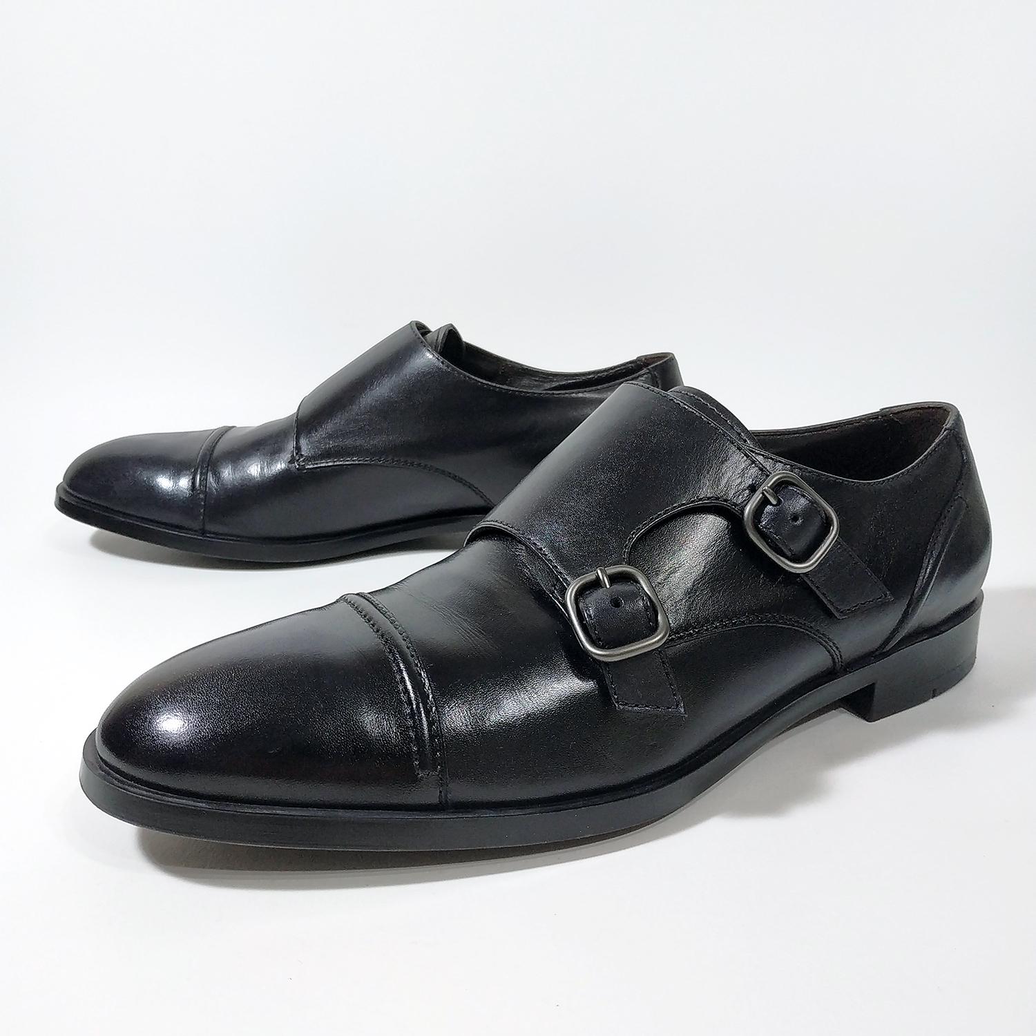Ermenegildo Zegna Gray Suede Double Monk Strap Dress Shoes Men\'s 9‎ US Italy Tuscan Italian Calf Suede Double Monk - Tobacco | Martin Dingman main image 2
