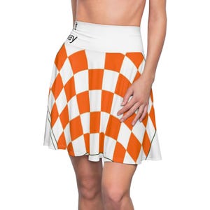 Vibrant Checkered AOP Skater Skirt, Fun Casual Wear, Festival Fashion, Statement Piece, Spring Summer Apparel