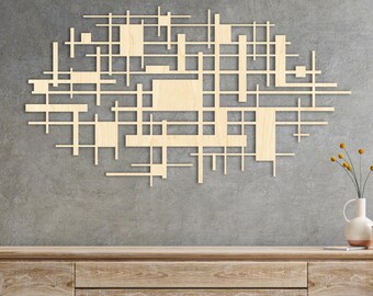Wooden Geometric Wall Art - Modern Boho Decor