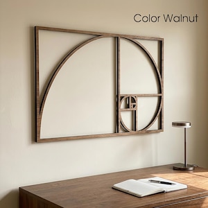 Fibonacci Spiral Wall Art, Wooden Geometry Wall Hanging, Modern Abstract Math Home Decor