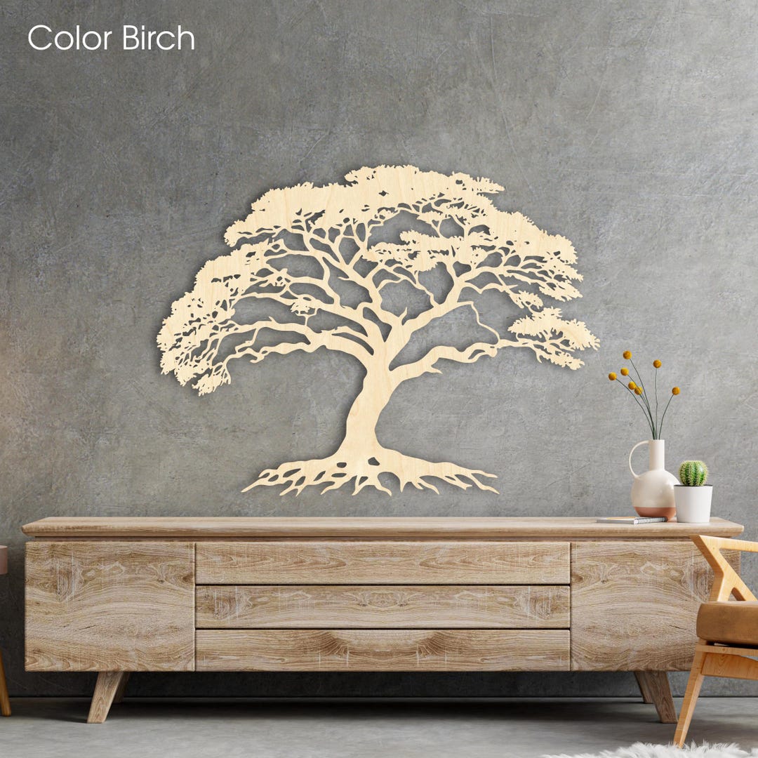 Large Tree Wall Art - Wooden Nature Wall Decor for Living Room - Etsy