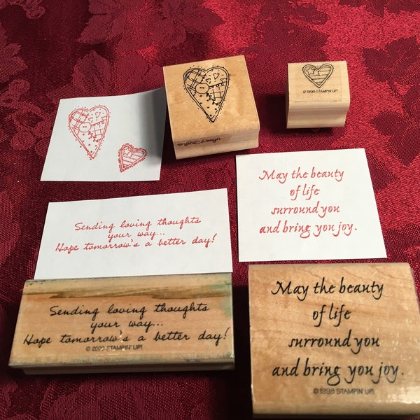 Thoughtful rubber stamps - set of 4 - used