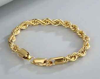 4mm Sterling Silver Chain Bracelet | 8 Inch 925 Stamped Bracelet | Gold or Silver Color Charm Bracelet for Jewelry Making