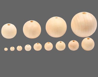 Natural Round Wood Spacer Beads | 4-50mm DIY Jewelry Making Supplies
