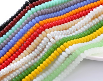 76-Piece Glass Wheel Beads | 5x8mm Crystal Rondelle Spacer Beads | DIY Jewelry Making, Bracelets, Necklaces & Earrings