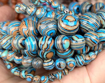 Malachite Round Beads | Natural Gemstone for Jewelry Making (4-12mm)