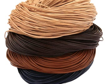 Genuine Cowhide Leather Cord | 5m Round Leather Rope for Necklaces, Bracelets & DIY Jewelry Making