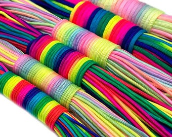Rainbow Paracord Rope | 2mm, 3mm & 4mm 7-Strand Parachute Cord | DIY Bracelets, Camping, Survival and Craft Supplies