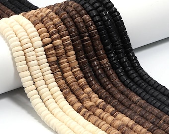 Coconut Shell Wooden Beads | Natural Wood Jewelry Making Supplies (110/300pc)