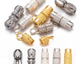 20pcs Screw Clasp Jewelry Findings | Metal Bracelet Necklace Closures (Gold, Silver, Rhodium)