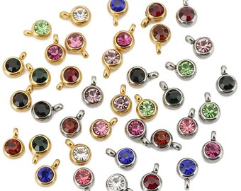 18K Gold Crystal Cross Charms | 20-Piece Stainless Steel Rhinestone Pendants | DIY Necklace, Bracelet & Jewelry Making Supplies