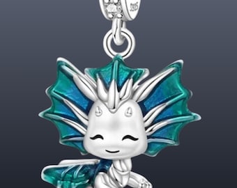 Baby Dragon Charm | 925 Sterling Silver Fantasy Pendant | Bracelet & Necklace Gift for Dragon Lovers