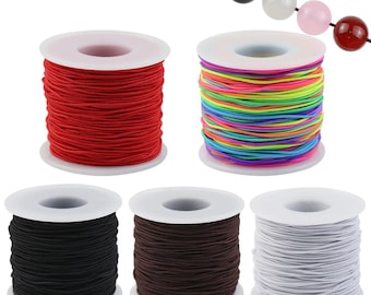1mm Elastic Beading Cord | 164 Feet Stretch String | Colorful Bracelet, Necklace & DIY Jewelry Making Supplies