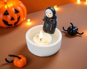 No Face Candle Holder: Spirited Away Ceramic Anime Decor