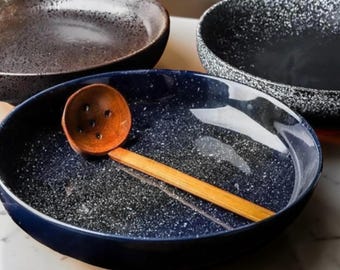 Rustic Ceramic Dinner Plate, Japanese Style Serving Dish, Modern Tableware