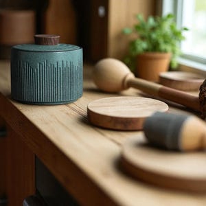 Japanese Ceramic Tea Canister with Lid – Green or Black Glaze Jar for Matcha, Spice, Coffee – Minimalist Kitchen Storage Gift Container