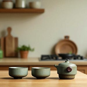 Minimalist Japanese Porcelain Tea Set – Handmade Kungfu Teapot with Cups | Zen Wabi Sabi Aesthetic Gift for Tea Lovers & Calm Rituals