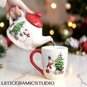 Handmade Scandi Snowman Teapot – Nordic Christmas Decor