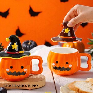 Keramisk Halloween-kaffemugg med spöklock