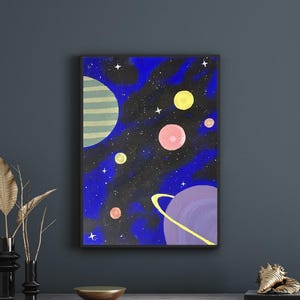 Galactic Dreams – Galaxy Canvas Wall Art | Original Acrylic Space Painting | Celestial Home Decor | Planets & Stars Abstract