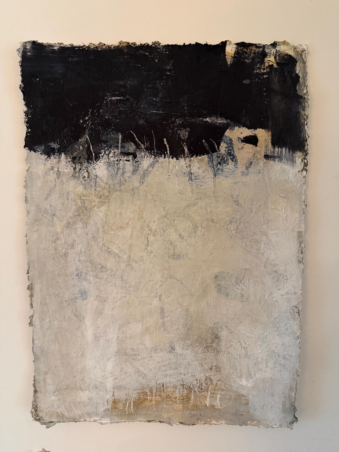Abstract Acrylic Painting Minimalist Style Neutral Colours on Handmade ...
