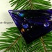SALE Fused Glass Barrette of Dark Blue 3 inches in width 1 1/2 inch clasp