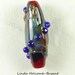 RESERVED FOR JUDY Red and Blue Lampwork Glass Focal Bead