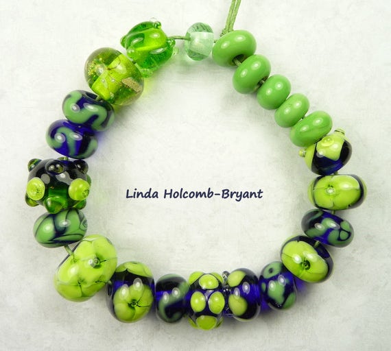 jewellery gift for her green and white bracelet Green lampwork beaded bracelet crystal beads