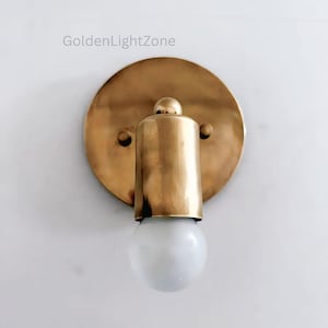Mid-Century Modern Brass Wall Sconce - Handmade in UK