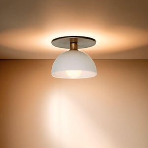GoldenLightZone Modern 1 Small Light Flush Mount Light, Modern Brass Vanity Light Kitchen Light Fixture