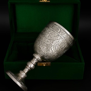 GoldenLightZone  Brass Chalice Goblet – Medieval Communion Cup, Custom Wine Goblet for Rituals, Weddings Special Occasions, Handcrafted Gift