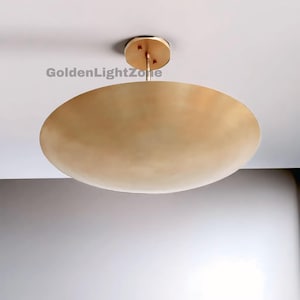 1950&#39;s Mid Century 6 Light Elegant Ceiling Flush Mount Light | Modern Raw Brass Sputnik Chandelier Light | Pendant Light Bedroom Lighting