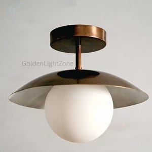 1 Leuchtkugel Mid Century Messing Sputnik Kronleuchter Leuchte