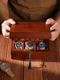Personalized Wooden Watch Box with Lock & Key, Custom Watch Display Case for Men 6 Slot,Gift for Him,Valentine's Day Gifts