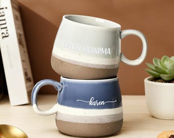Personalized Stoneware Mug for Grandma, Engraved Ceramic Mug, Coffee Mug, Best Gift ideas, Best Grandma Ever, Gift for Mum or Dad