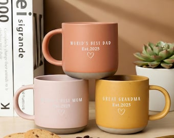 Custom Home & Living Ceramic Mug, Personalize Text Coffee Cup, Housewarming Gift, Engraved Name Mug Gift for Him, Her, Mom, Dad, Sister